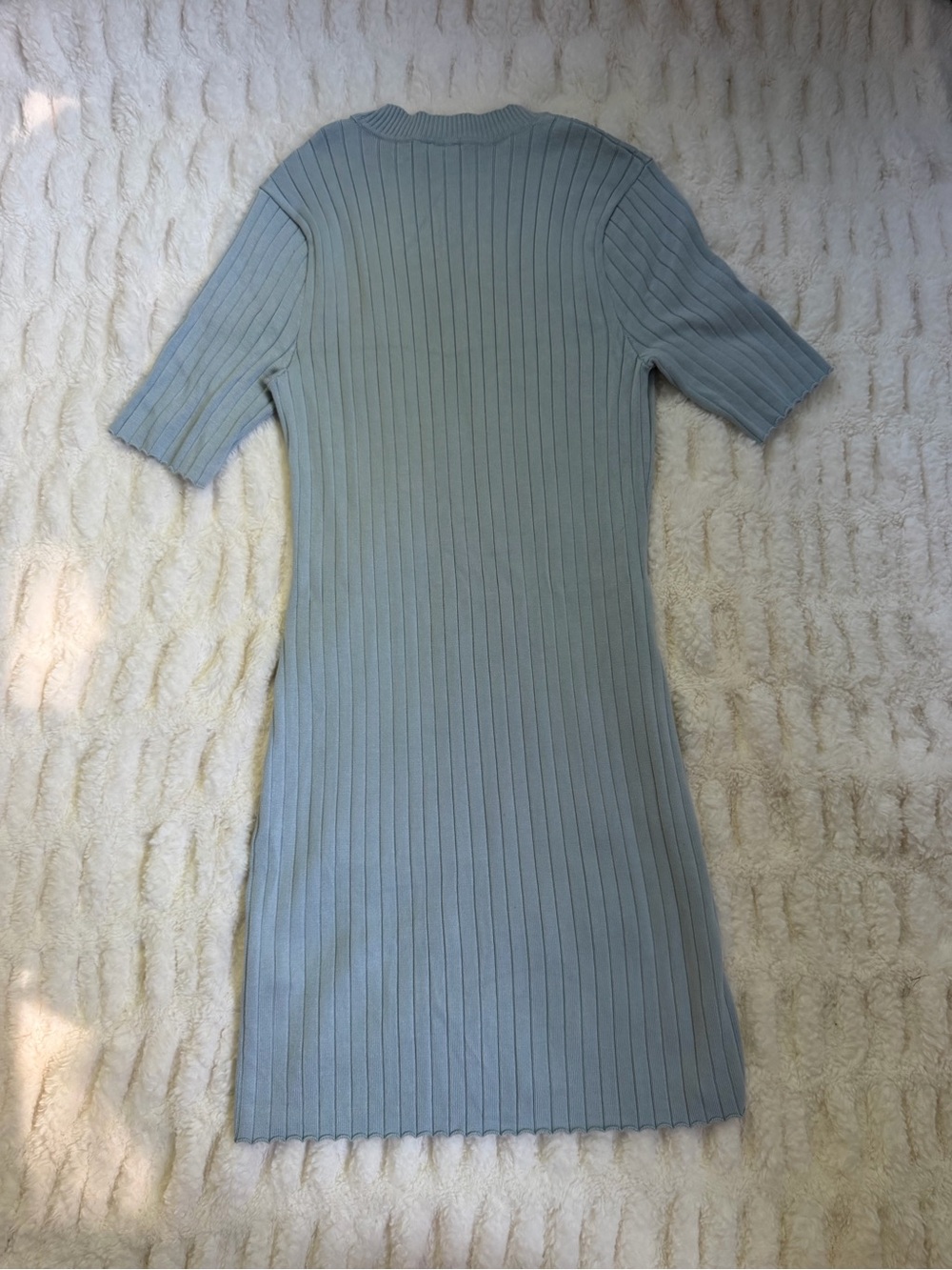 Abercrombie & Fitch Pastel Blue Ribbed Knit Mini Dress Size XL - Picture 5 of 5